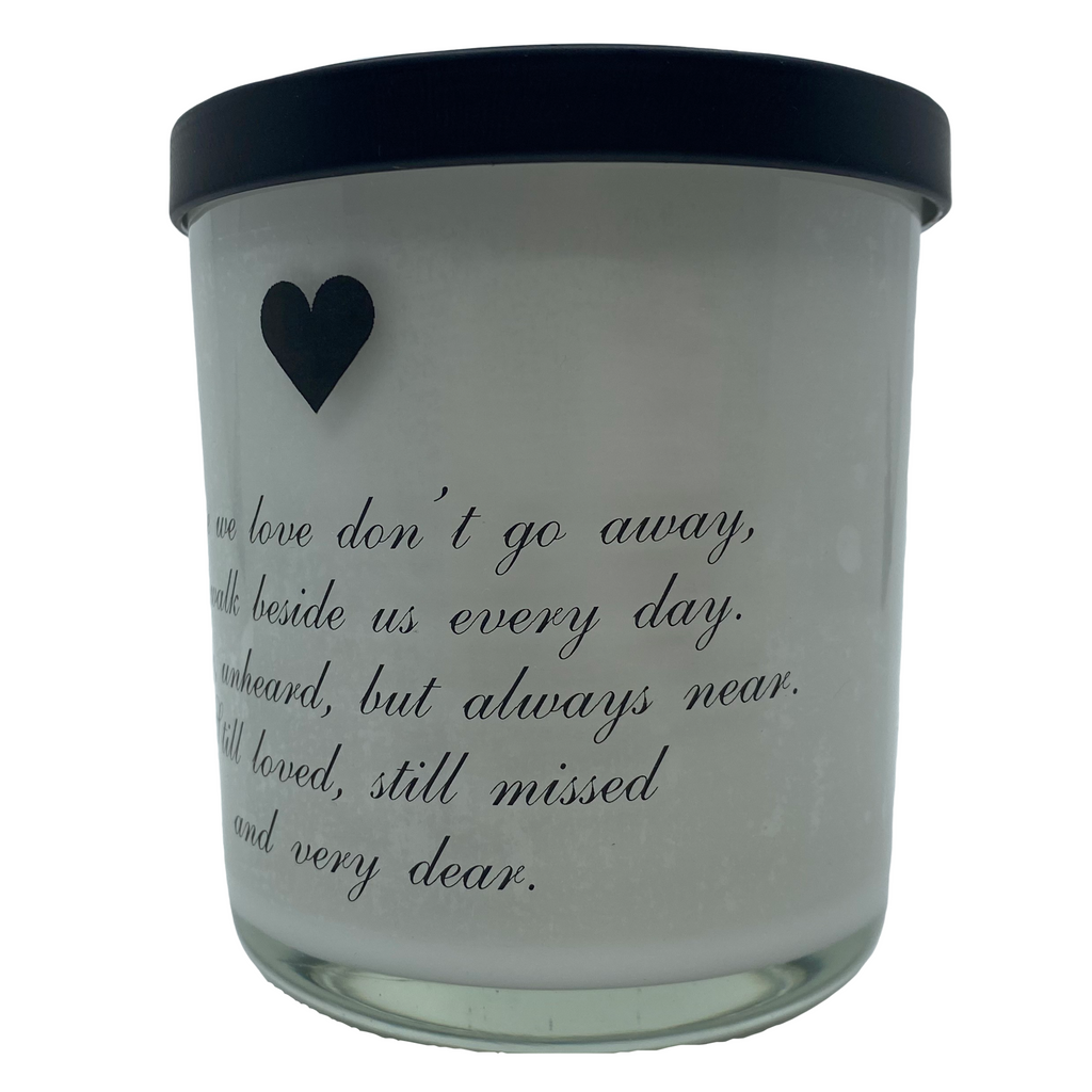 Sympathy Quote Candle White