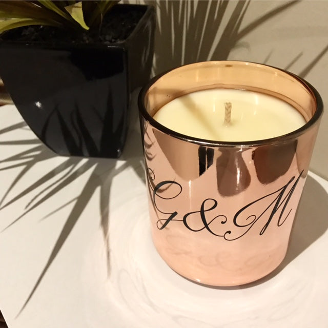 Copper Personalised Candle Vogue