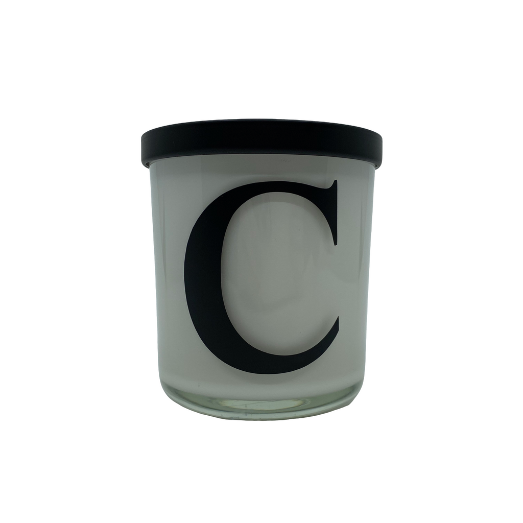 White & Matte Black Personalised Candle