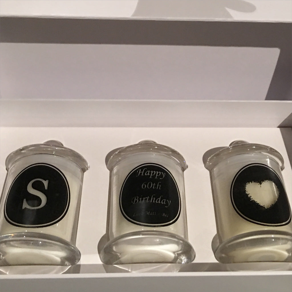 Personalised Trio Candle Love Pack