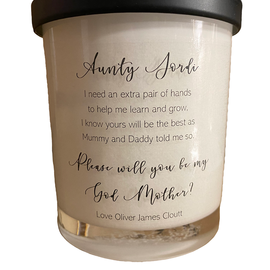 Will you be my godparent soy candle